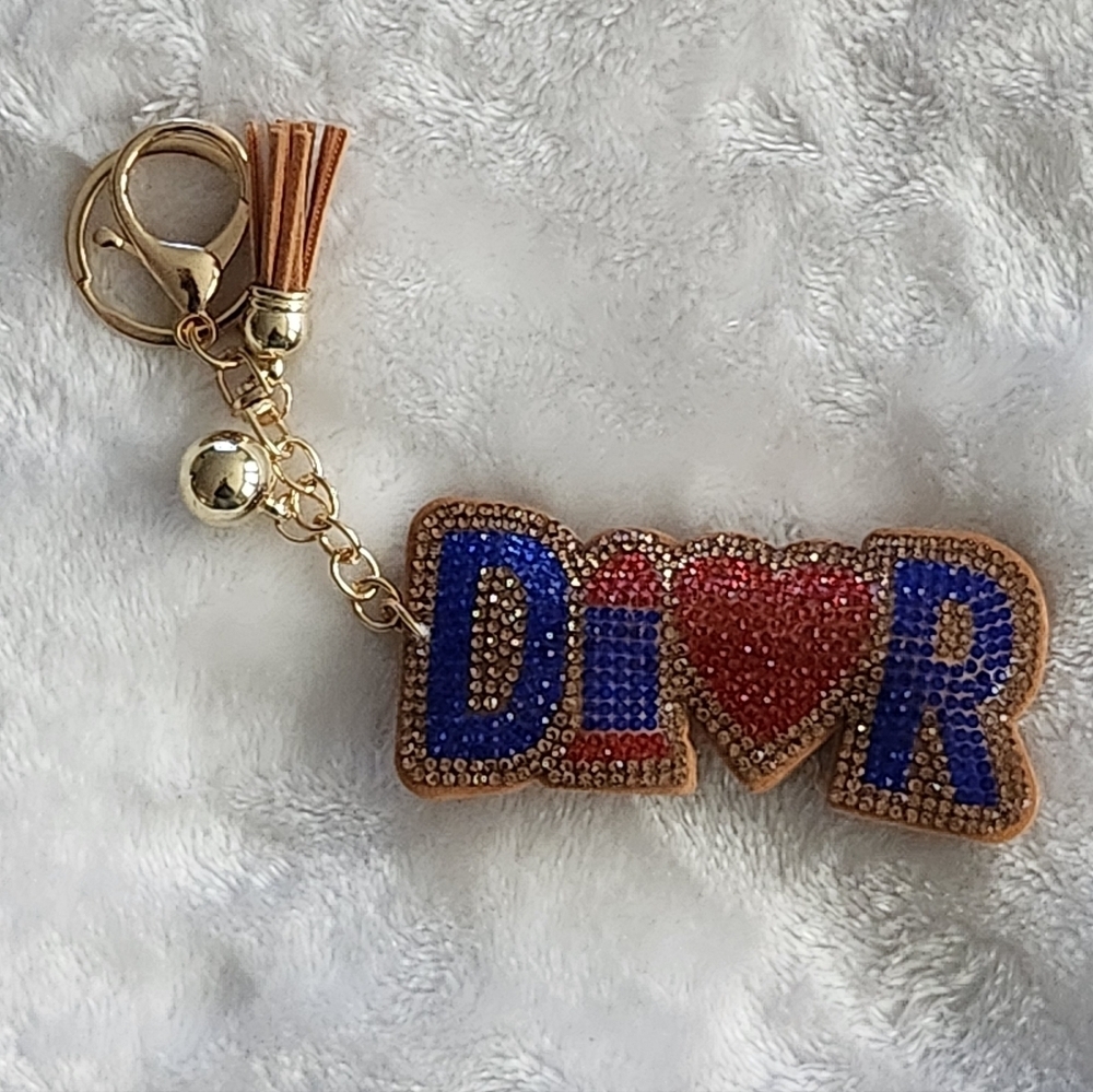 Designer-Inspired Brown/Gold Keychain Luxury Bag Charm